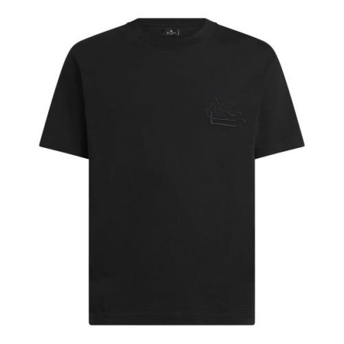 Etro Svart Bomull Jersey T-shirt Black, Herr