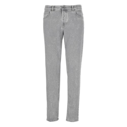 Peserico Grå Bomullsjeans med Bältesöglor Gray, Herr