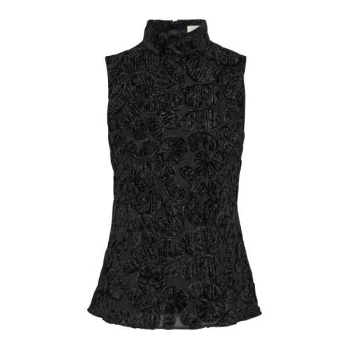 InWear Elegant Svart Broderad Topp Blus Black, Dam