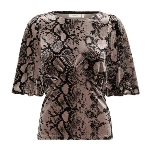 InWear Draperad Snake Print Topp Multicolor, Dam