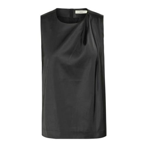 InWear Svart Draperad Topp Blus Black, Dam