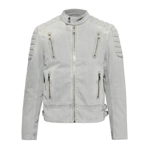 Balmain Jeansjacka med vintageeffekt Gray, Herr