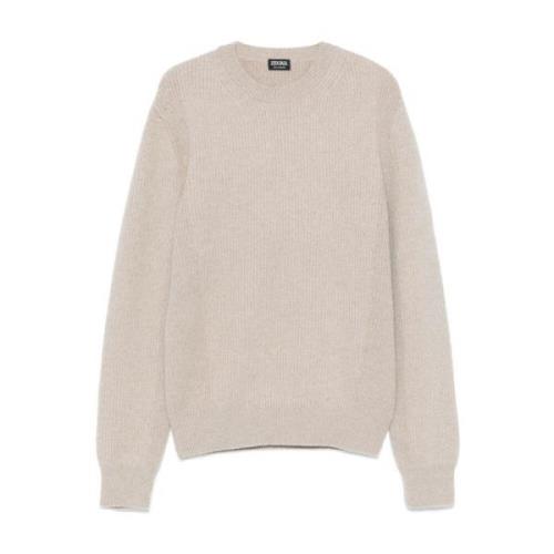 Ermenegildo Zegna Crewneck Sweater Beige, Herr