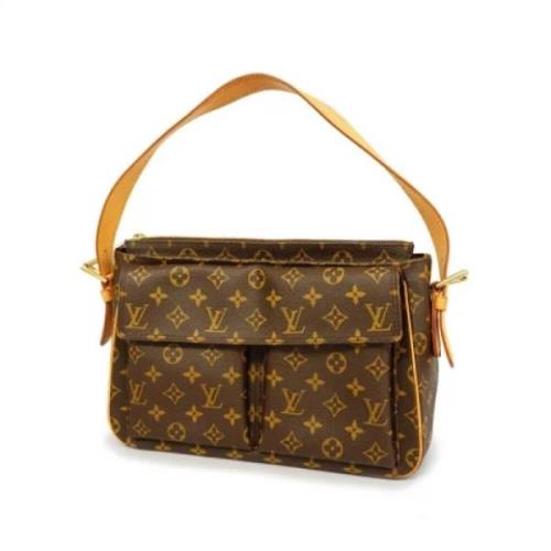 Louis Vuitton Vintage Pre-owned Tyg axelremsvskor Brown, Dam