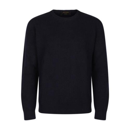 Gran Sasso Navy Blue Crew Neck Sweater Black, Herr