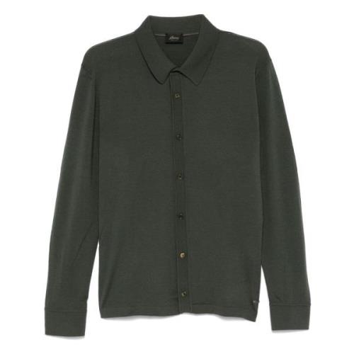 Brioni Lyxig ull polotröja Green, Herr