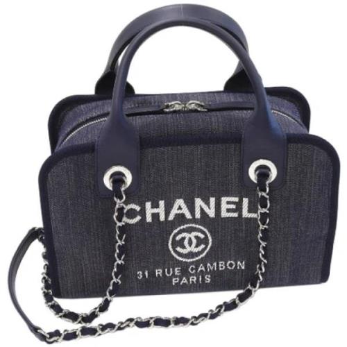 Chanel Vintage Pre-owned Canvas chanel-vskor Blue, Dam