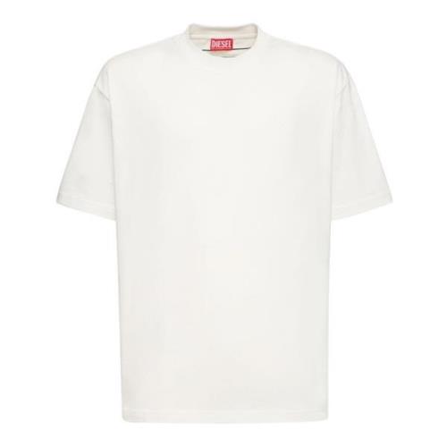 Diesel Broderad Logotyp T-shirt i Vit White, Herr