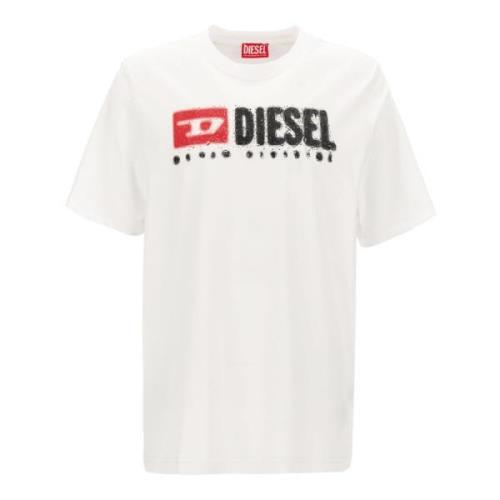 Diesel Vit Ekologisk Bomull Jersey T-shirt White, Herr