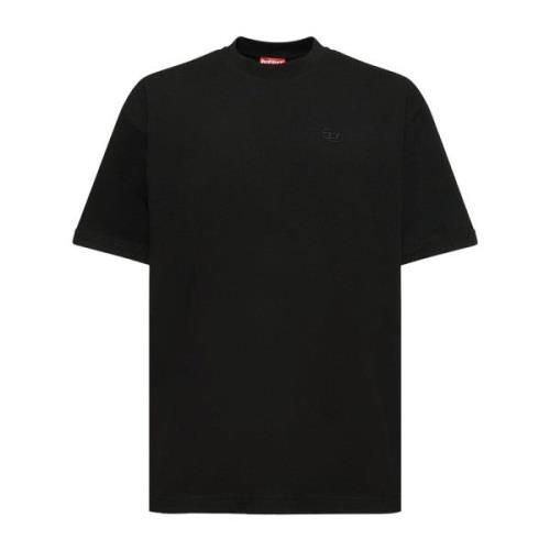 Diesel Klassisk Crew-Neck T-Shirt med Oval-D Logo Black, Herr