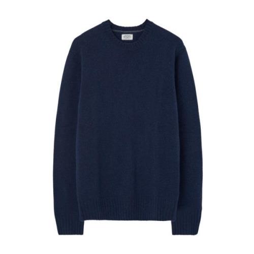 Hartford Blå Shetland Crew Sweater Jersey Blue, Herr