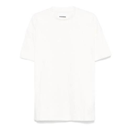 Jil Sander Lagerad Bomull Vit T-shirt White, Herr