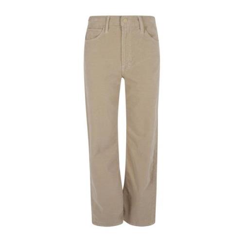 Mother Taupe Straight Leg Jeans Beige, Dam