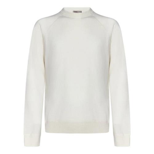 Herno Vit Cashmere Crewneck Sweater White, Herr