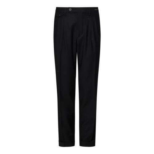 Michael Coal Svarta Stretch Ullbyxor Black, Herr