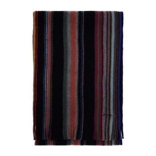 PS By Paul Smith Randig ullscarf med fransar Multicolor, Herr