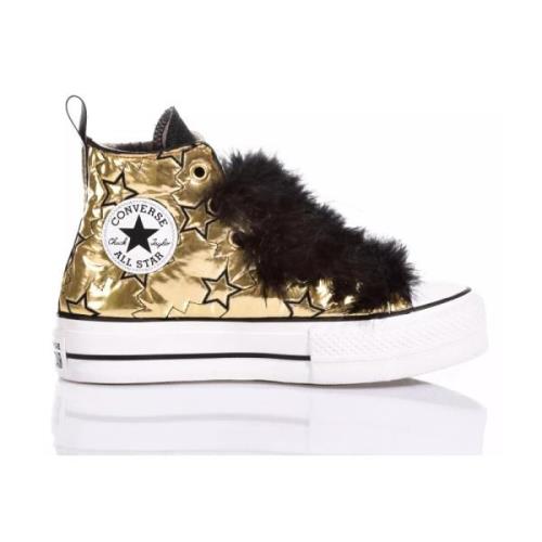 Converse Anpassade Guld Dam Sneakers Yellow, Dam