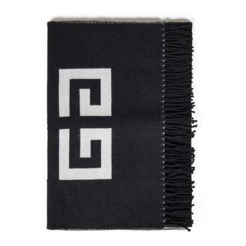 Givenchy Svart Halsduk Snygg Design Slående Logotyp Black, Herr