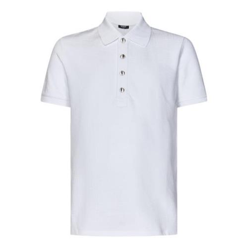 Balmain Vit Monogram Polotröja White, Herr