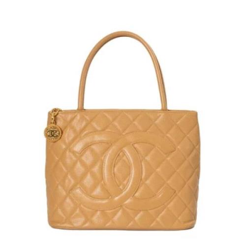 Chanel Vintage Pre-owned Laeder chanel-vskor Beige, Dam