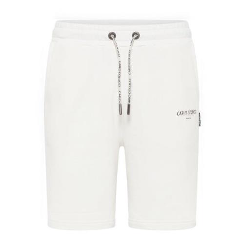 Carlo Colucci Avslappnad Atmosfär Basic Line Shorts White, Herr