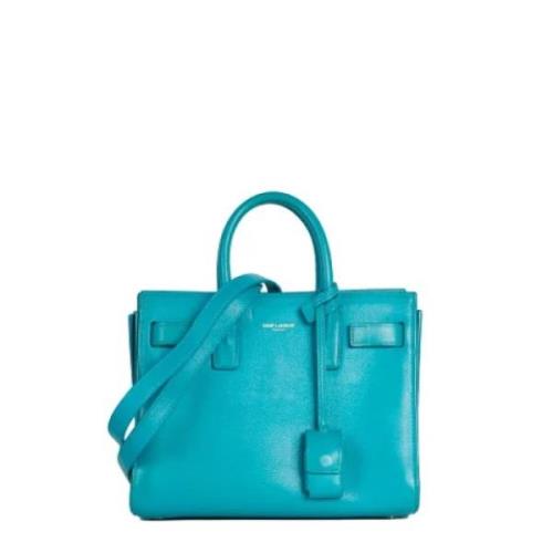 Yves Saint Laurent Vintage Pre-owned Laeder handvskor Blue, Dam