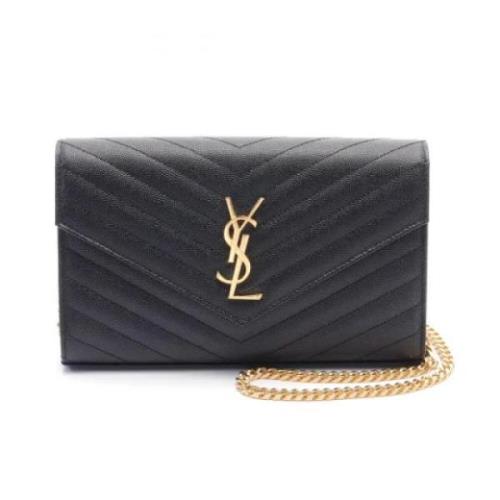 Yves Saint Laurent Vintage Pre-owned Laeder axelremsvskor Black, Dam