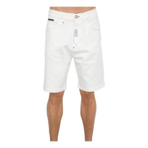 Philipp Plein Vita Denim Shorts Formentera Fit White, Herr