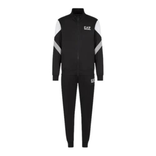 Emporio Armani EA7 Herr Acetat Full Tracksuit med Frontlogo Black, Her...