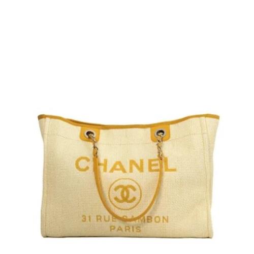 Chanel Vintage Pre-owned Canvas chanel-vskor Yellow, Dam