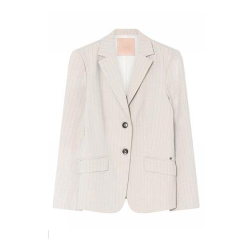 Gustav Klassisk Blazer med Fickor - Champagne Beige, Dam