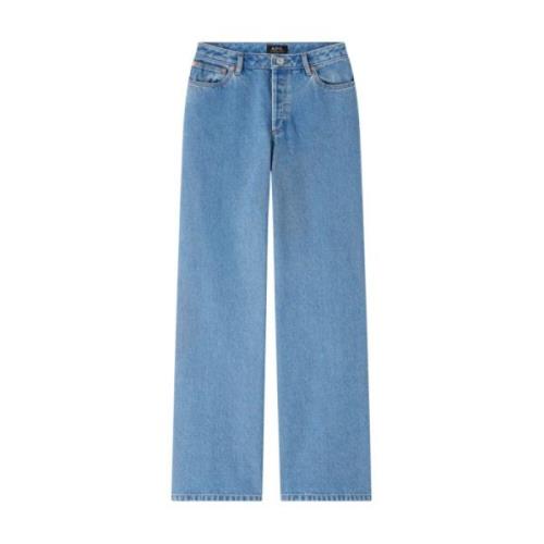 A.p.c. Högmidjade straight leg jeans Blue, Dam