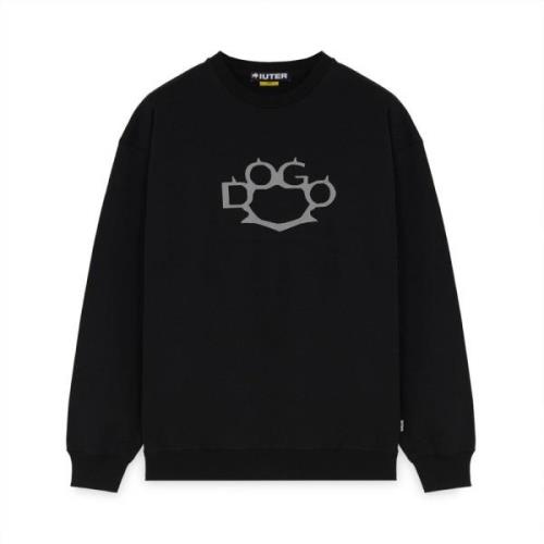 Iuter Svart Logo Crew Sweatshirt Höst/Vinter 2024 Black, Herr