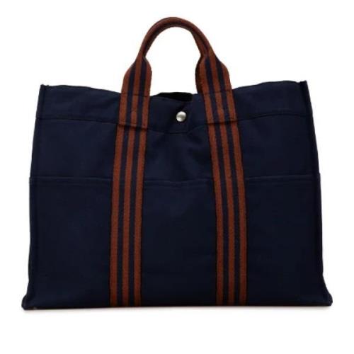 Hermès Vintage Pre-owned Canvas totevskor Blue, Dam