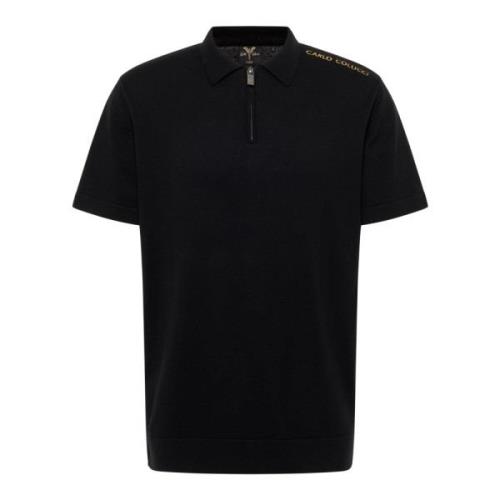 Carlo Colucci Urban Polotröja med Guld Accents Black, Herr