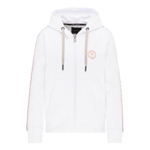 Carlo Colucci Unik Zip-through Sweatshirt för Kvinnor White, Dam