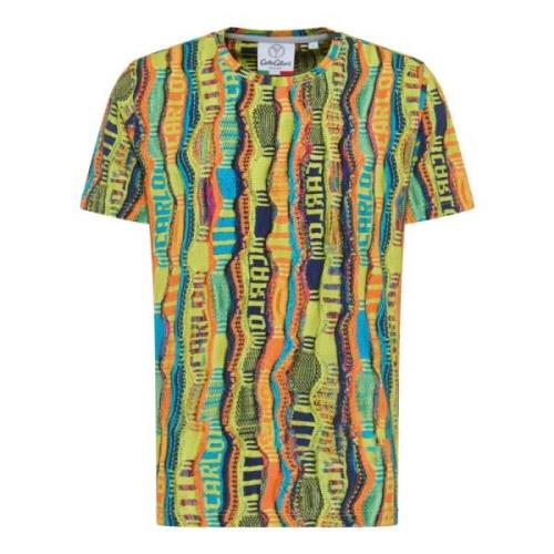 Carlo Colucci De Bellis Tryckt T-Shirt Multicolor, Herr