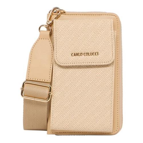 Carlo Colucci Elegant Telefon Plånbok Beige, Dam