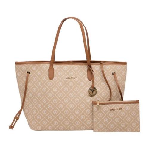 Carlo Colucci Stilren Shopper Väska Beige, Dam