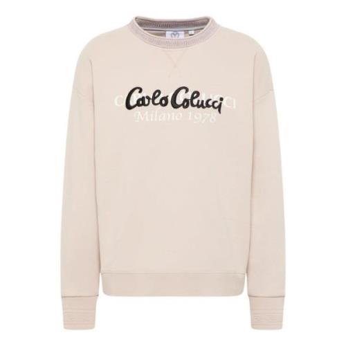 Carlo Colucci Oversize Sweatshirt för avslappnad stil Beige, Herr