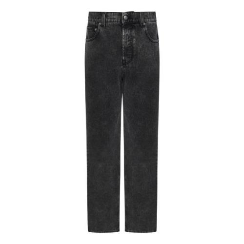 Alexander McQueen Svarta Baggy Fit Jeans med Skull Detalj Black, Herr