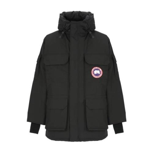 Canada Goose Svart Parka med Hög Hals Black, Herr