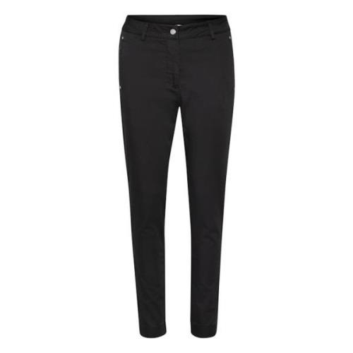 Kaffe Svart Rivet Pant Lång Black, Dam