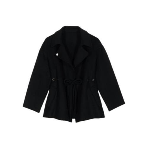 Ba&Sh Elegant Kam Coat i Svart Black, Dam