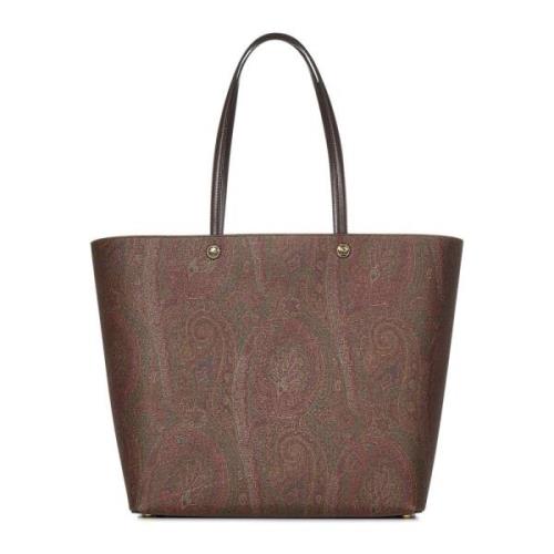 Etro Brun Paisley Jacquard Toteväska Brown, Dam