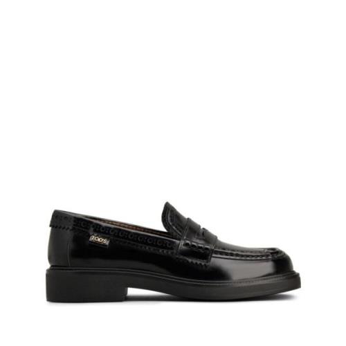 Tod's Svart Läder Slip-On Brogues Black, Dam