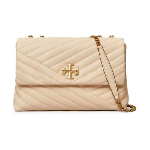 Tory Burch Vit Matelassé Chevron Läder Axelväska White, Dam