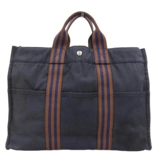 Hermès Vintage Pre-owned Canvas handvskor Blue, Dam