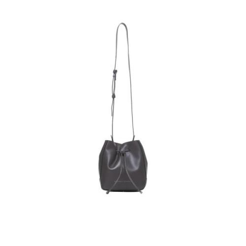 Brunello Cucinelli Mörkbrun Läder Bucket Bag Brown, Dam