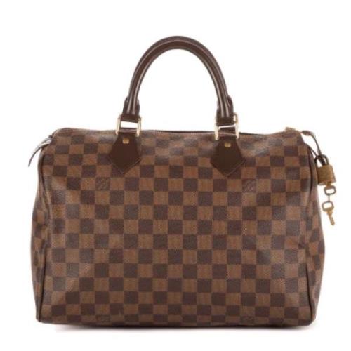 Louis Vuitton Vintage Pre-owned Belagd canvas handvskor Brown, Dam